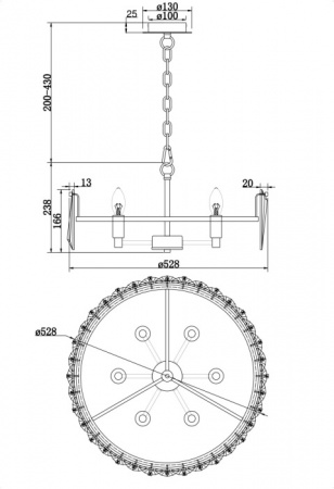 Подвесная люстра Puntes MOD043PL-06CH