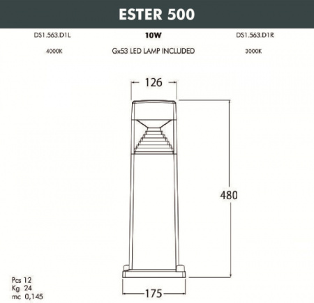 Уличный наземный светильник Fumagalli Ester DS1.563.000.AXD1L
