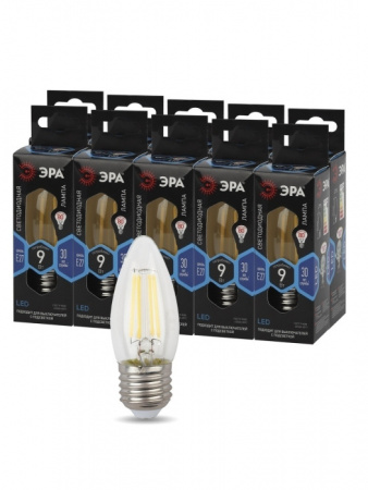 Лампочка светодиодная филаментная F-LED B35-9W-840-E27