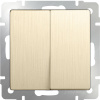 Выключатель Werkel W1122010/ Выключатель двухклавишный проходной (шампань рифленый)