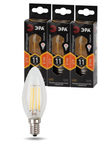 Лампочка светодиодная филаментная F-LED B35-11W-827-E14