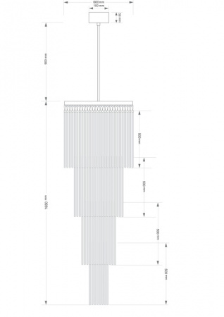 Люстра каскадная Kutek Filago FIL-ZW-13(P)600/500