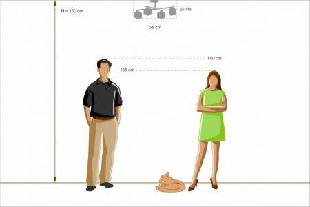 Люстра на штанге De City Тетро 4 673011004