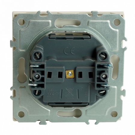 Розетка без заземления и со шторкой, без рамки с крышкой Stekker RST16-5113-01 49878