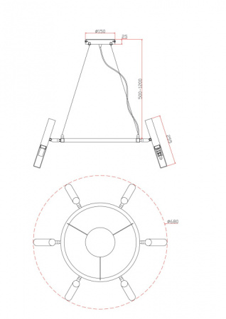 Подвесной светильник Match FR6109PL-06CH