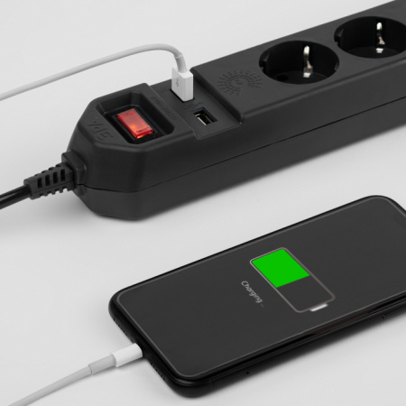 Розеточные блоки, удлинители USF-5es-1.5m-USB-B