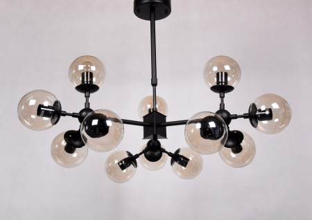 Люстра на штанге LUMINA DECO Zodiak LDP 160-12 BK