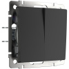 Выключатель Werkel W1120008/ Выключатель двухклавишный (черный матовый)