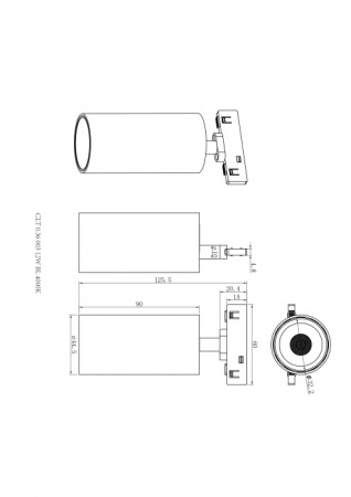Трековый светильник UX5 CLT 0.36 003 12W BL 4000K