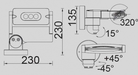 Настенный светильник уличный LEDSPOT W6144S-1-PIR S