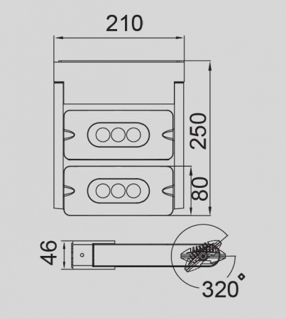 Настенный светильник уличный LEDSPOT W6144S-2-3K Gr