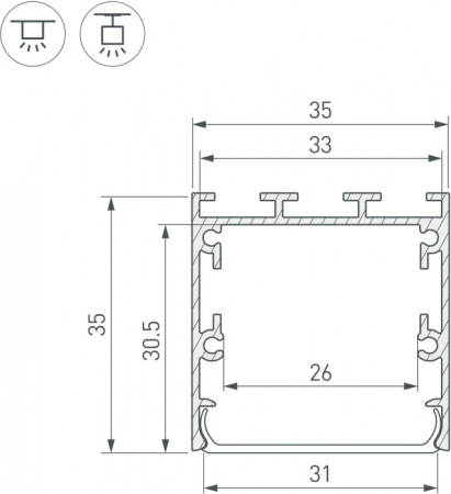 Профиль для светодиодной ленты LINE-S 041827