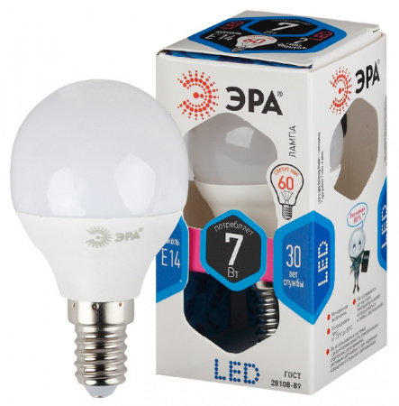 Лампочка светодиодная LED P45-7W-840-E14