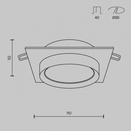 Точечный светильник Hoop DL086-GX53-SQ-BG