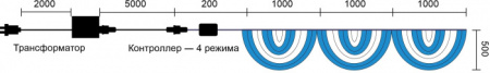 Гирлянда Сети RNL384-5W-10-2WB