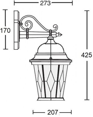 Настенный фонарь уличный ASTORIA 2M 91402M 02 Gw ромб
