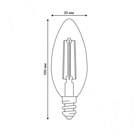 Лампочка светодиодная Яркая A++ LED-C35-4W/4000K/E14/CL GLY01TR