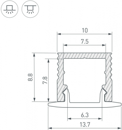 Профиль для светодиодной ленты SL-MINI 049018