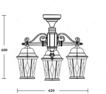 Потолочный светильник уличный ASTORIA 2M 91470MA/3 Bl ромб