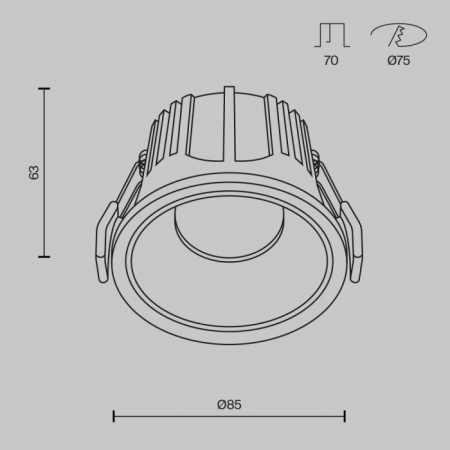 Встраиваемый светильник Maytoni Alfa LED DL043-01-15W4K-RD-W