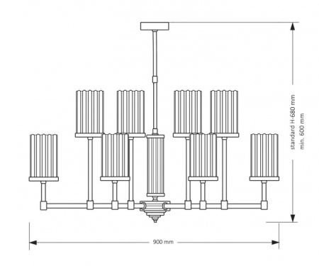 Потолочная люстра EMPOLI RYFEL EMP-ZW-8(Z)R