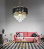 Подвесная люстра LUMINA DECO Funneli LDP 6003-400 BK+F.GD