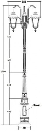 Наземный фонарь MUNICH 2S 79760SB 10 down E7 Bl