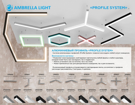 Соединитель профилей угловой Ambrella Light Profile System GP GP8054