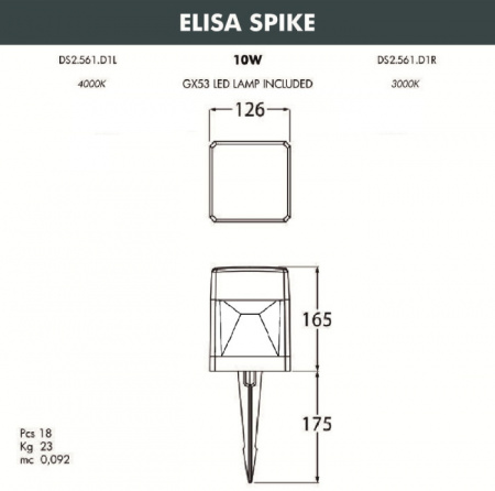 Грунтовый светильник Fumagalli Elisa DS2.561.000.WXD1L