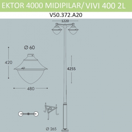 Наземный фонарь Vivi V50.372.A20.AXH27