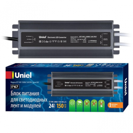Блок питания UET-VAF-150B67 24V IP67 2 выхода