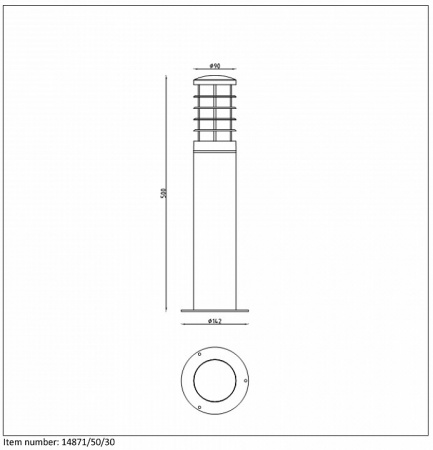 Наземный низкий светильник Lucide Solid 14871/50/30