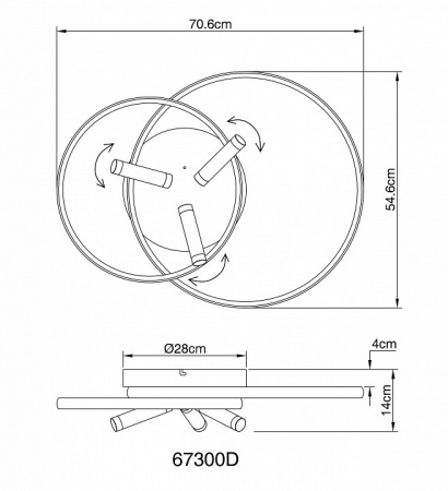 Потолочная люстра Globo Coco 67300D