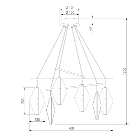 Подвесной светильник Glare 301054 LED латунь