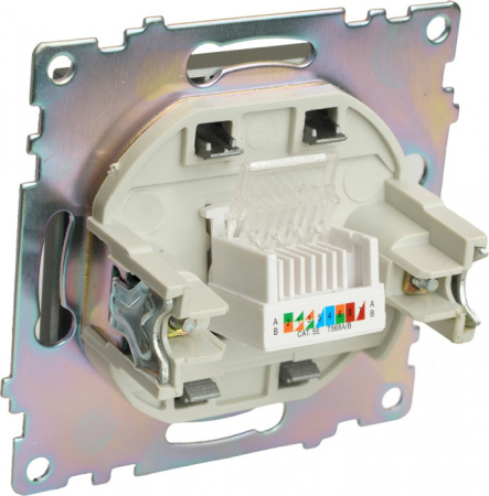 Розетка компьютерная 1-местная RJ-45 (механизм) Stekker Катрин 49418