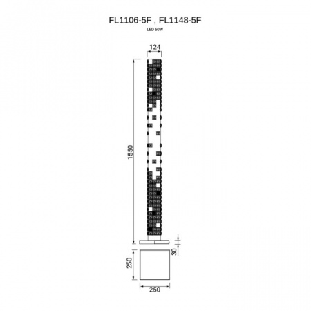 Торшер Elegance FL1106-5F