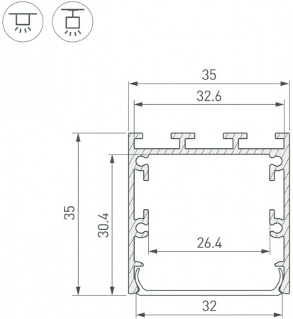 Профиль для светодиодной ленты LINE-S 053401