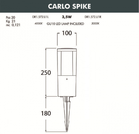 Грунтовый светильник Fumagalli Carlo DR1.572.000.AXU1L