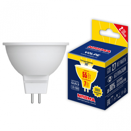 Лампочка светодиодная Norma LED-JCDR-7W/3000K/GU5.3/38D/NR