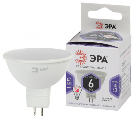 Лампочка светодиодная LED MR16-6W-860-GU5.3