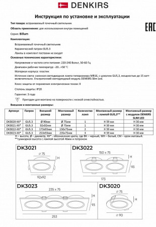 Встраиваемый светильник Denkirs DK3020CC DK3021-CM