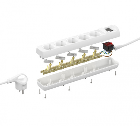 Розеточные блоки, удлинители U-5es-3m-3x1