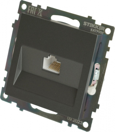 Розетка компьютерная 1-местная RJ-45 (механизм) Stekker Катрин 49418