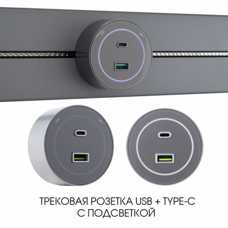 Розетка USB и type C на треке Arte Milano Am-track-sockets-39 399732TS/USB-Type-C Grey