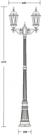 Наземный фонарь ASTORIA 2M 91409MA Gb овал