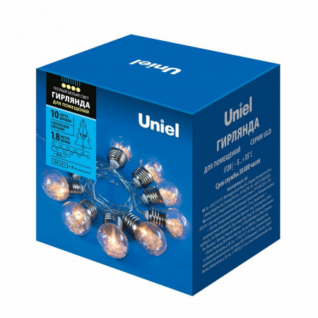 ULD-S1800-010/STB/3AA WARM WHITE IP20 RETRO BULBS Гирлянда светодиодная «Лампочки ретро», на батарейках 3AA (не в/к),  1,8м. 10 светоди
