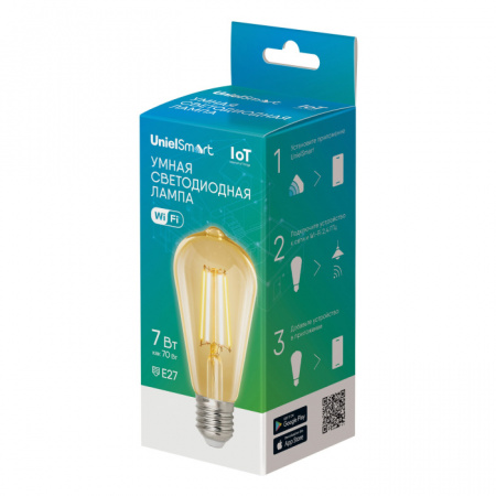 Лампочка светодиодная LED-ST64-7W/SW/E27/230V/WF GLS82GO