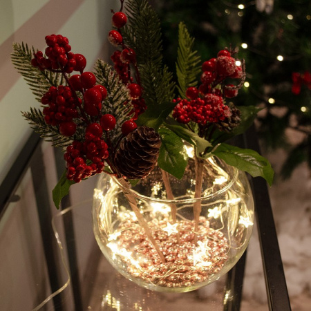 ULD-S1900-020/STB/2AA WARM WHITE IP20 STARS MINI Гирлянда светодиодная на батарейках 2AA (не в/к), «Звездочки мини», 1,9м. 20 светодиод