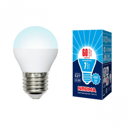 Лампочка светодиодная LED-G45-7W/NW/E27/FR/NR картон
