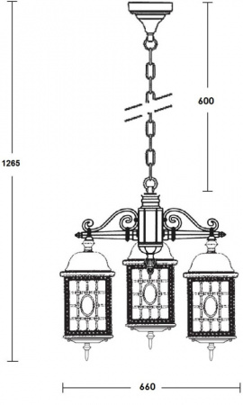 Уличный светильник подвесной LONDON L 64870L/3 cover Bl